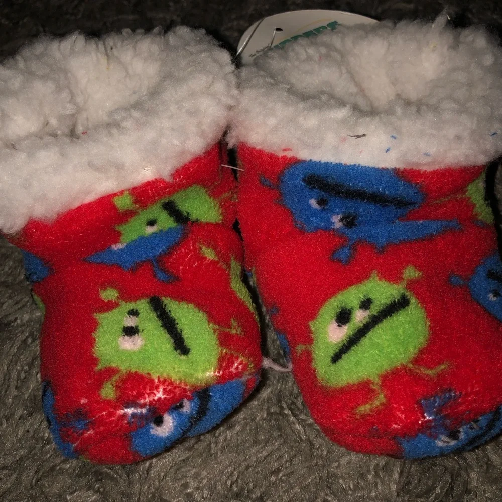 Skidders Sherpa Lined Plush Booties, Size 6-12 Months